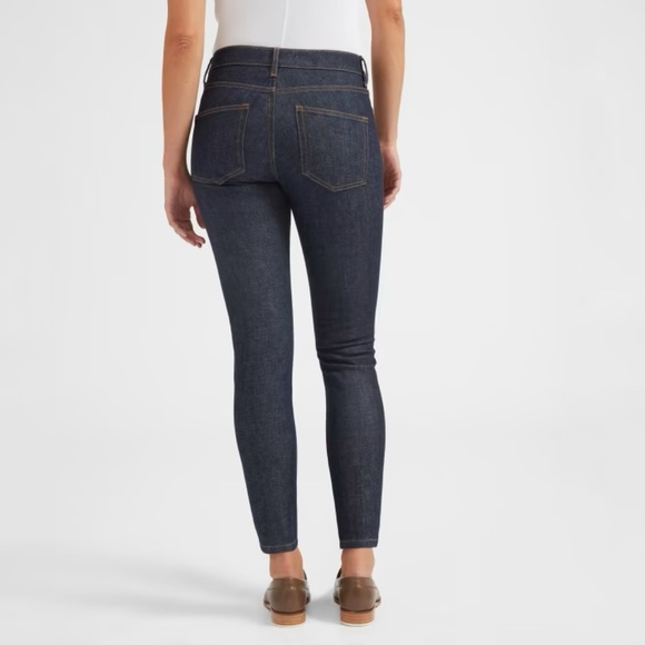 NEW Everlane Dark Indigo Mid Rise Skinny Ankle Jeans Size 24 - Picture 3 of 10